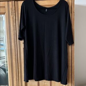 Eileen Fisher Black Short Sleeve Tee 1X